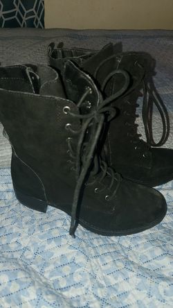 Black combat boots