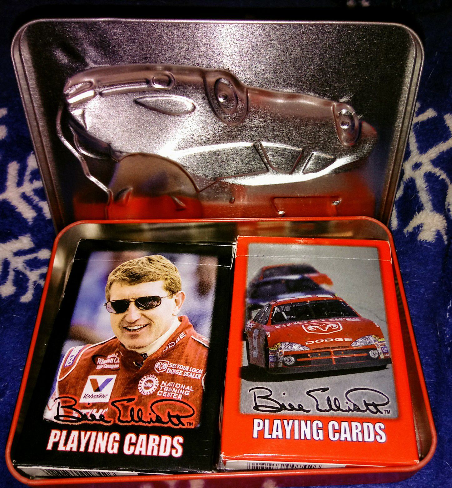 Bill Elliott Playing Cards In A Collectible Metal Case