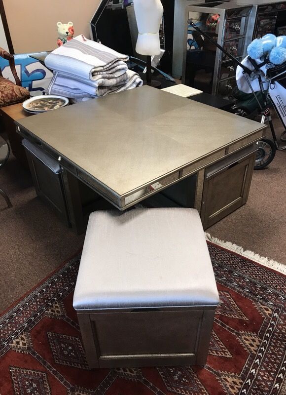 New Macy S Ailey Cube Coffee Table With 4 Storage Ottomans For Macy S Ailey Cube Coffee Table With 4 Storage Ottomans For In Orlando Fl Offerup