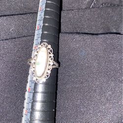 Sterling Silver  Abolone Shell Ring Size 4.75