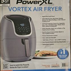 NEW! POwer XL 7 In 1 5 Qt VORTEX AIR FRYER PLUS