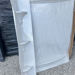 Delta Vesuvia 60 in. W x 58 in. H Five Piece Glue Up Tub Surround. Hi everyone we have this shower walls they are new but the back wall have  same cut