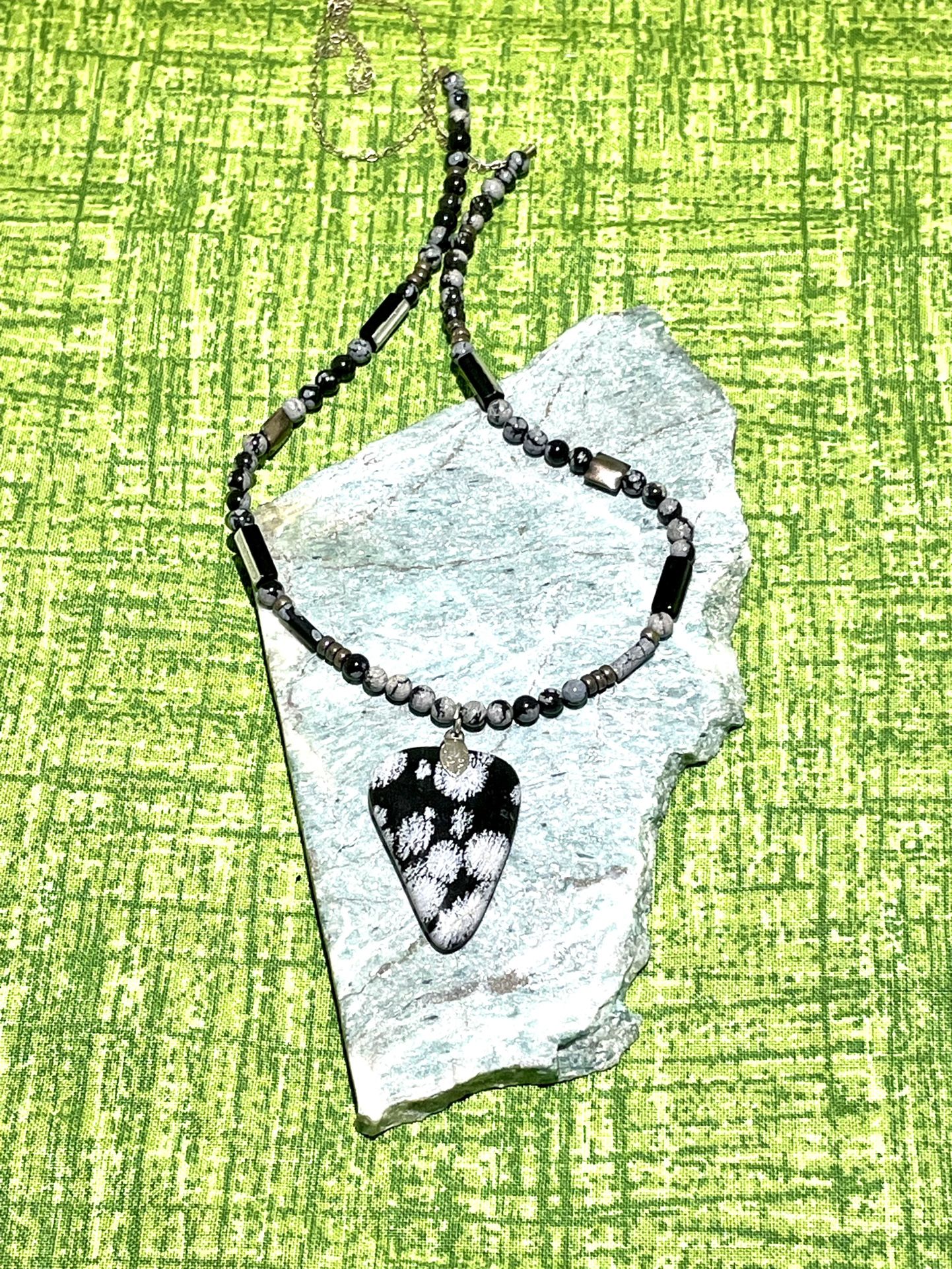 Sterling Black Obsidian Necklace