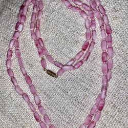 Vintage Pink Color Beads Necklace