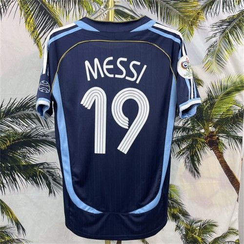 2006 World Cup Argentina Lionel Messi No.19Away Short Sleeve Soccer Jersey