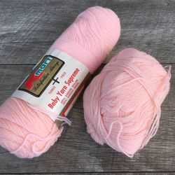Lot of 2 Wool Blend Pink Baby Yarn
