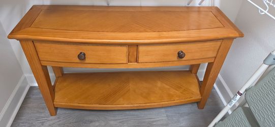 Wood Console Table with Two Drawers