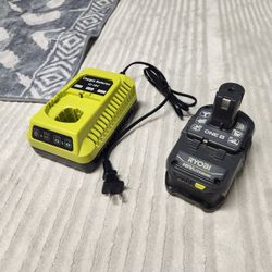 RYoal 18v Lithium Battery. Like New With New  P117 Charger.
