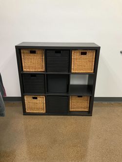 9-Cube Storage Organizer with 8 Bins - Dark Brown