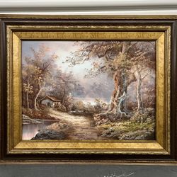Vintage Framed Irene Cafieri Original Signed Painting 