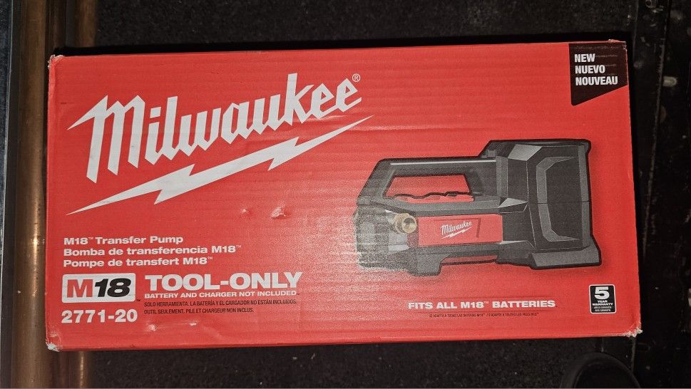 Milwaukee
M18 18-Volt 1/4 HP Lithium-Ion Cordless Transfer Pump (Tool Only)