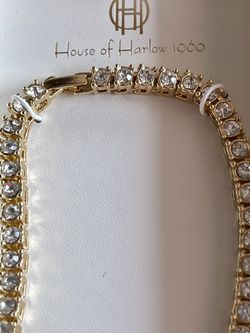 Tennis Gold Necklace In Box House Of Harlow 