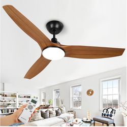 ROXIYED 60'' Ceiling Fan with Light & Remote, 3 Blades 5 Speeds Fan with 20W LED 1800Lm Adjustable Dim & Color Temperature,Low Noise Motor Smart Moder