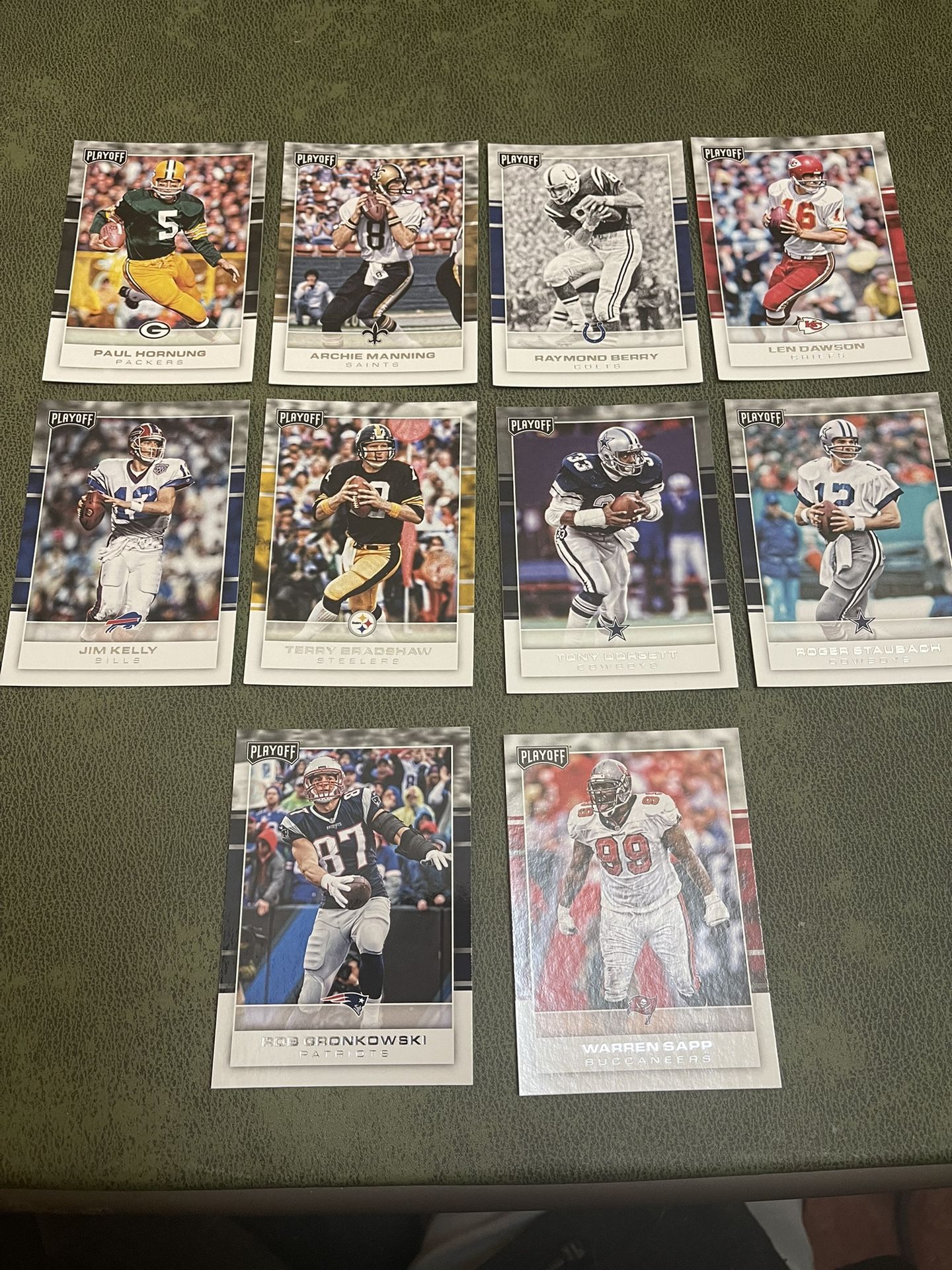 Lot of 10 2017 panini playoff football hall of fame player cards