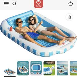 QPAU new inflatable tanning pool lounger 82X 60