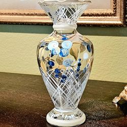 Glass vase Tracy Porter hand-painted,  from the "Evelyn" style line.