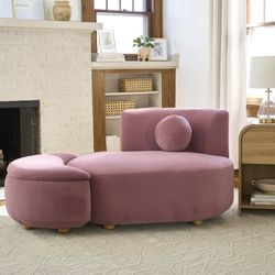 New! Accen Love Seat With Storage Ottoman