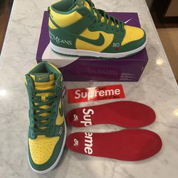 Supreme x Nike SB Dunk High By Any Means Brazil