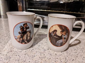 Norman Rockwell Mugs Vintage 1982 Young Love Porcelain 