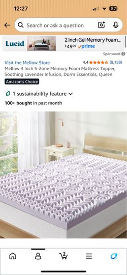Memory foam queen size mattress topper- lavender infused