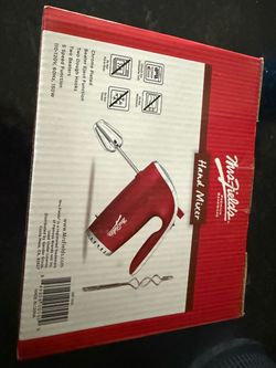 Mrs. Fields Hand Mixer 5-Speed Red