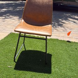 Leather Office Chair Metal Legs 