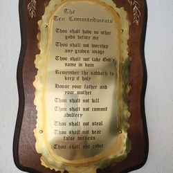 Vintage large 10 commandments plaque. Like new