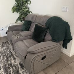 Gray Recliner Sofa