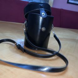 Women’s Black Leather Cylinder Purse