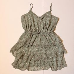 Trixxi green floral ruffle sundress size XL