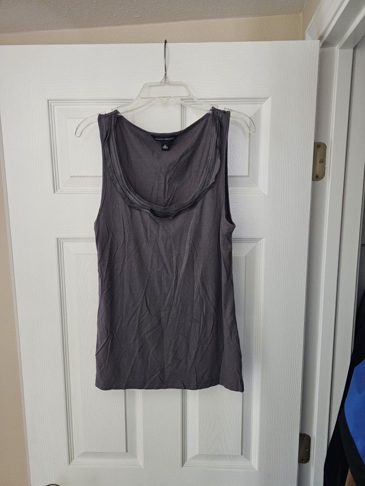 Banana Republic Womens Charcoal Sleeveless Cowl Neck Pullover Tank size Medium