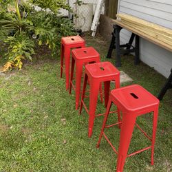 4like New Metal Bar Stools Exc Condition 