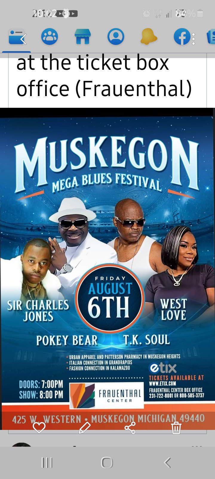 Two Tickets Muskegon Blues Festival