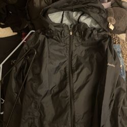 Columbia Black Hooded Shell Rain Jacket XL