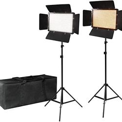 Video Lights - 2 Pack 504 LEDs with Tripod