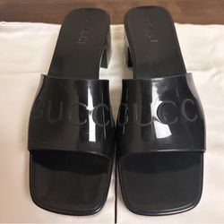 Authentic Black Block Heels Size 8 Women 