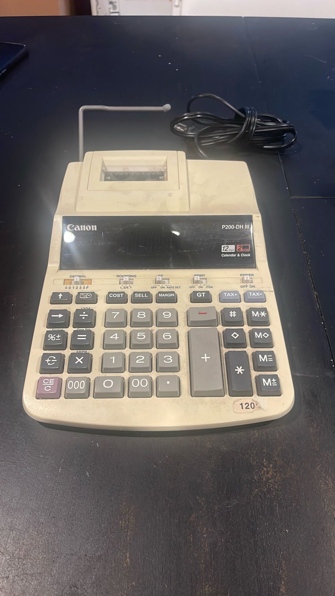 Canon 10 Key Calculator -P200-DH III 12-Digit Printing –Dual Color Printer, Calendar & Clock