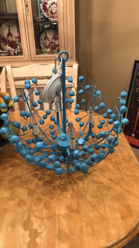 Turquoise chandelier very chic