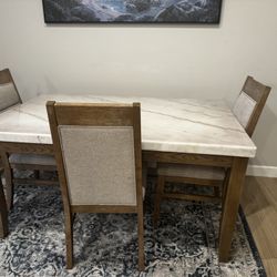Marble Dining Table And 4 Chairs 