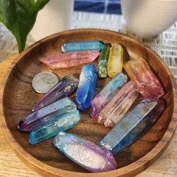13 Pc Rainbow Aura Quartz Healing Crystals 