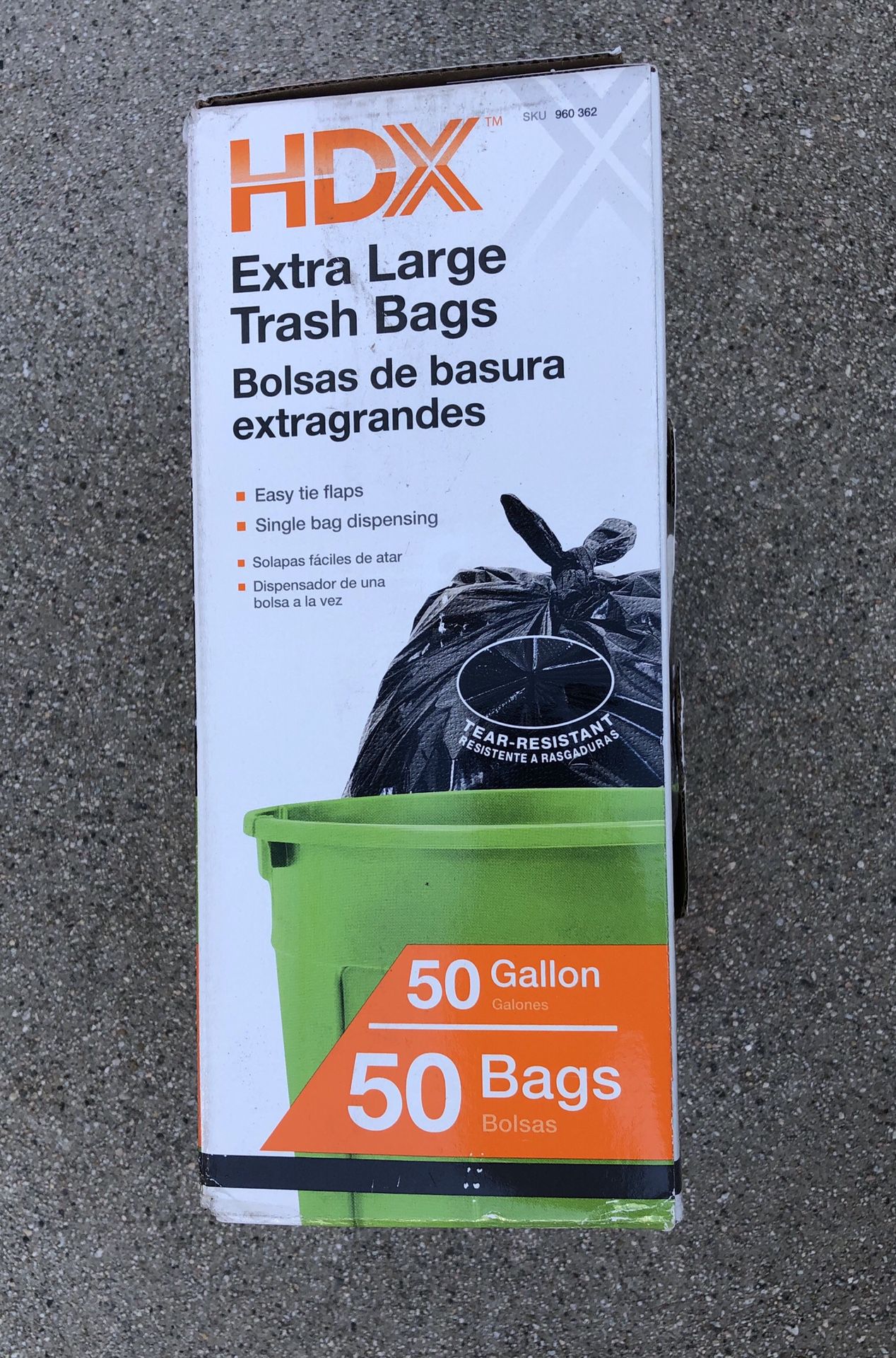 50 Gal Extra Large Black Trash Bags