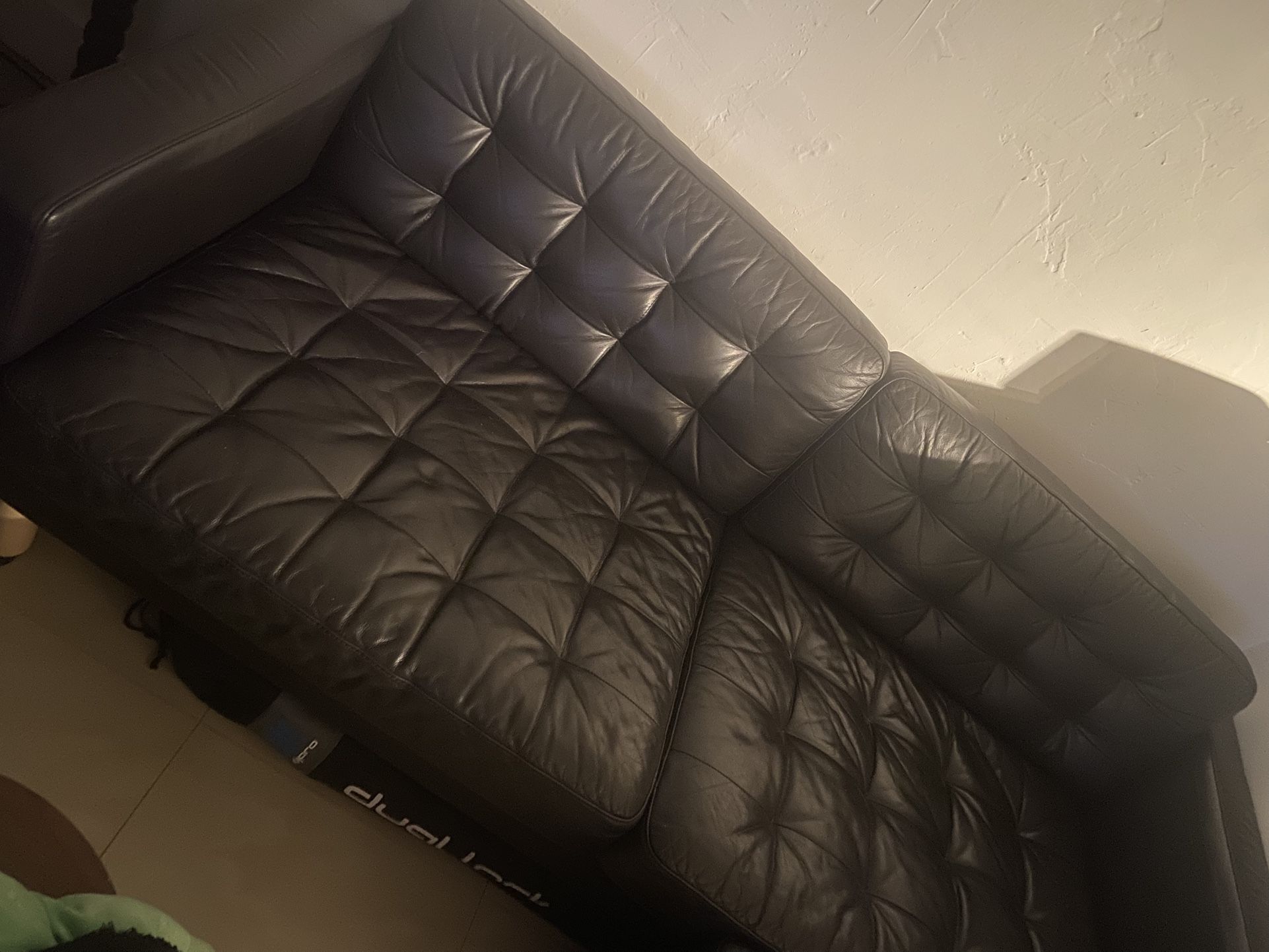Black Leather Couch 