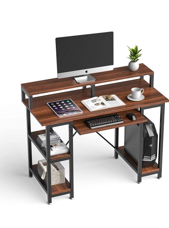 Computer Desk With Shelves 