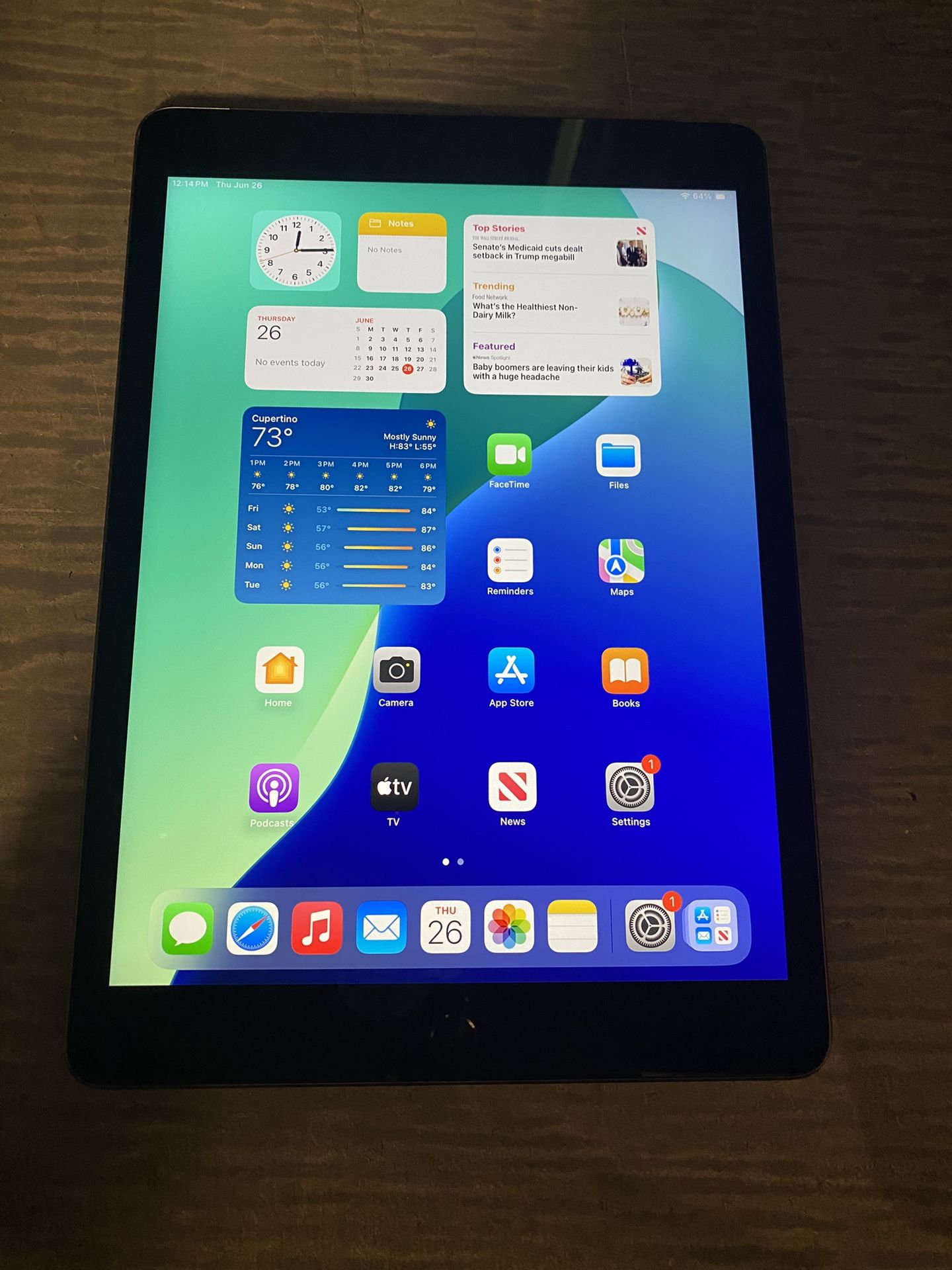 9th Gen iPad 64GB and iOS 18.5