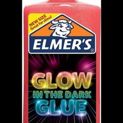 Elmer's GLOW IN THE DARK LIQUID GLUE PINK GREAT FOR SLIME  Washable Non-toxic 9oz