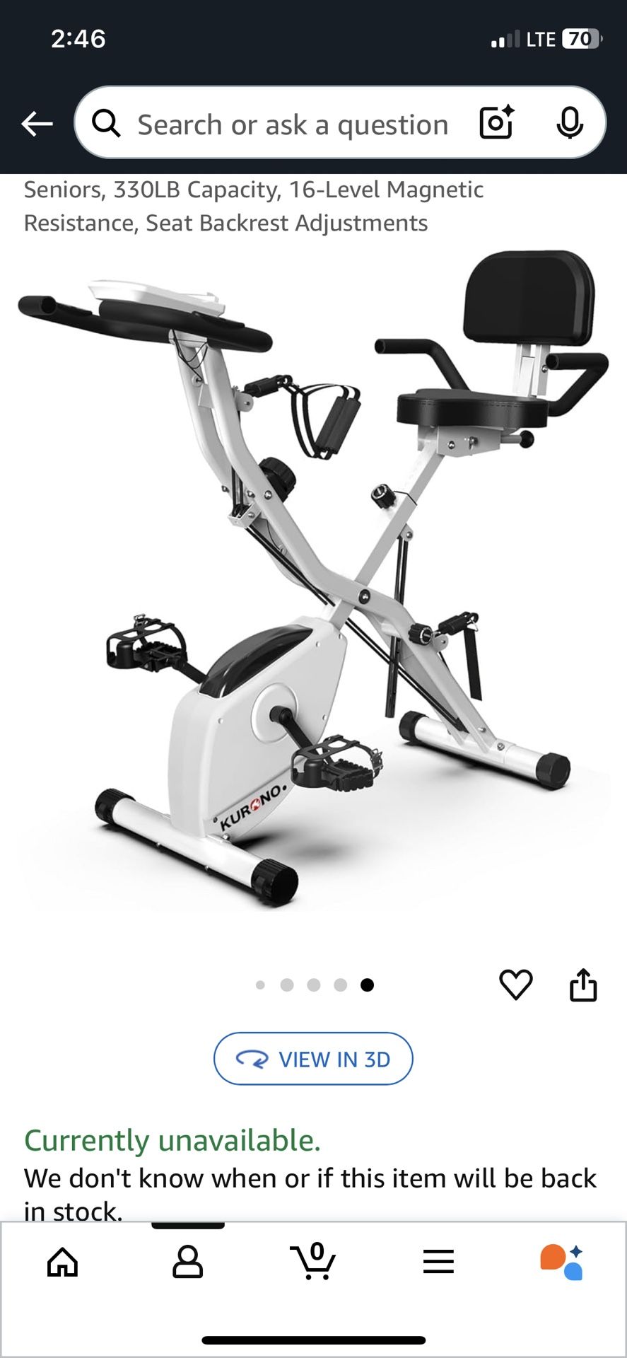 Kurono Exercise Bike (Amazon)