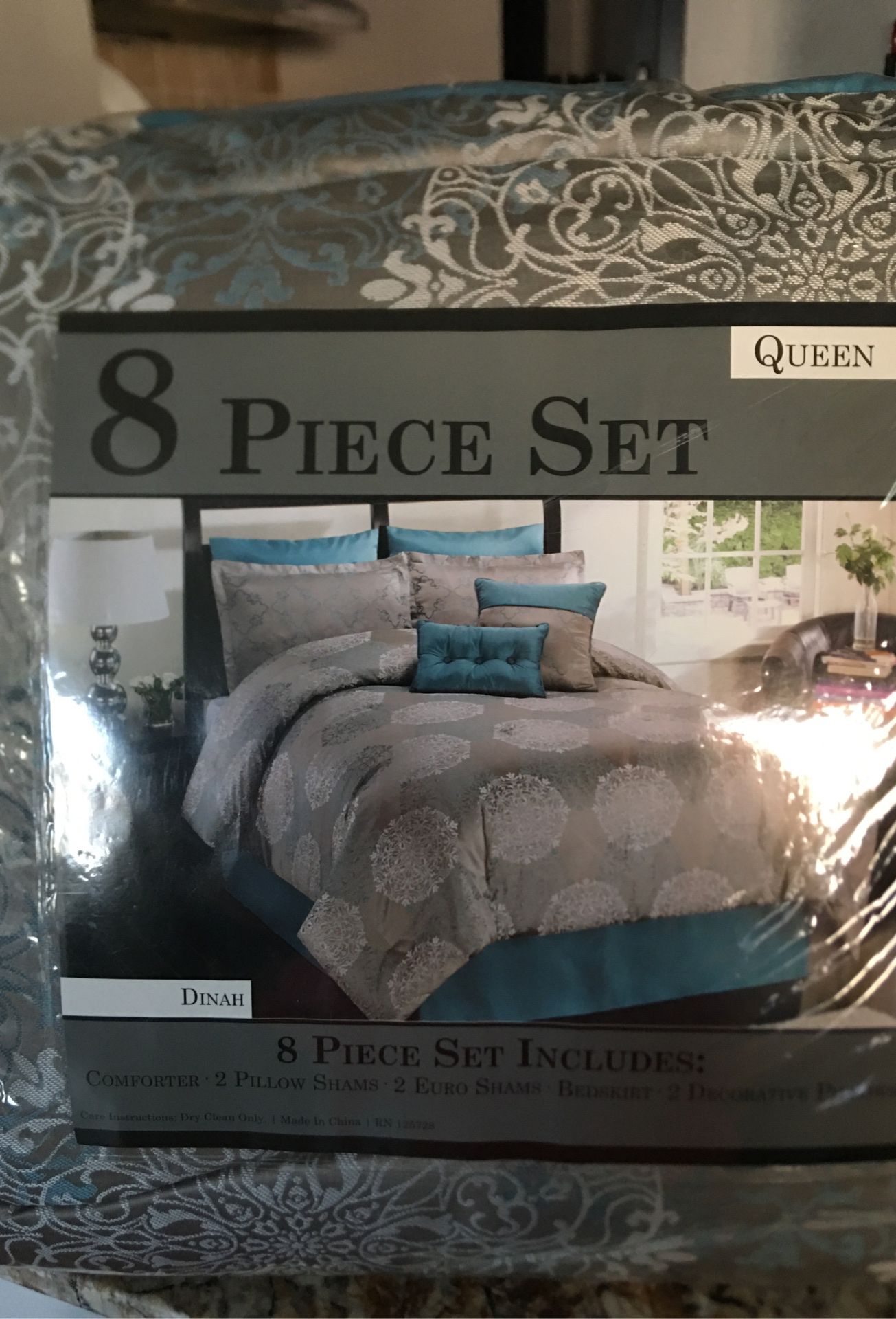 Queen comforter 8 piece set unopened
