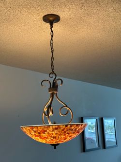 Ornate mosaic chandelier