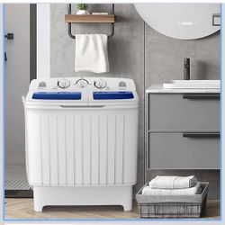 New Portable Washing Machine. Twin Tub 20lbs Capacity. White (while Supplies Last)