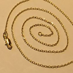 18k Gold Filled Womens Necklace Cable Necklace (20")